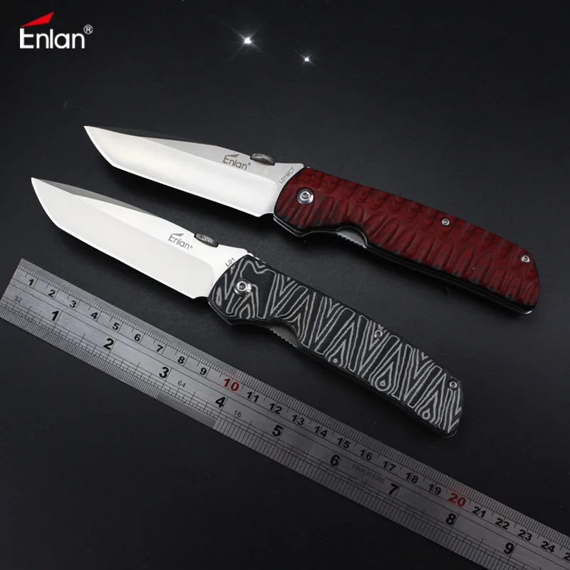 

Enlan L01 Folding Knife 8Cr13Mov Blade Micarta Handle Outdoor Survival Camping Pocket Knife 19.5cm