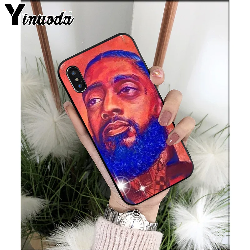 Yinuoda rapero Nipsey Hussle de silicona suave de TPU teléfono caso para Apple iPhone 7 6 6 S Plus X XS X MAX 5 5S SE XR cubierta