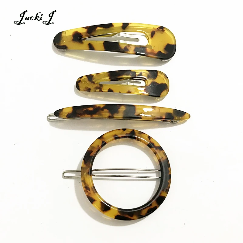 

Acrylic Leopard Print Hairclips Pack of 4 Pin Set Animal Prints Barrettes Hair Accessories 2019 Wholesale
