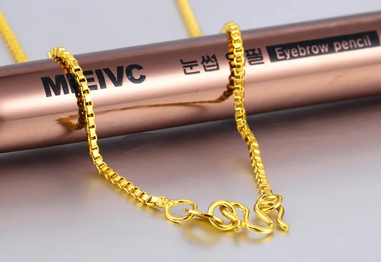 Вьетнамское аллювиальное золотое ожерелье, модное минимализм, нежная коробка, цепочка, ожерелье для изготовления ювелирных изделий, аксессуары для ювелирных изделий