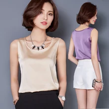 Новая Элегантная Женская футболка Летняя мода o-образным вырезом без рукавов женские шифоновые топы размер плюс фитнес жилет для женщин 14 цветов