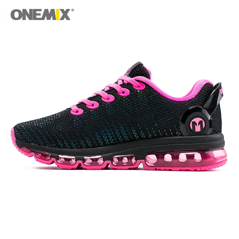 ONEMIX мужские кроссовки для женщин черная подушка Shox спортивные кроссовки Music III спортивные дышащие уличные Прогулочные кроссовки - Цвет: Black Pink WM