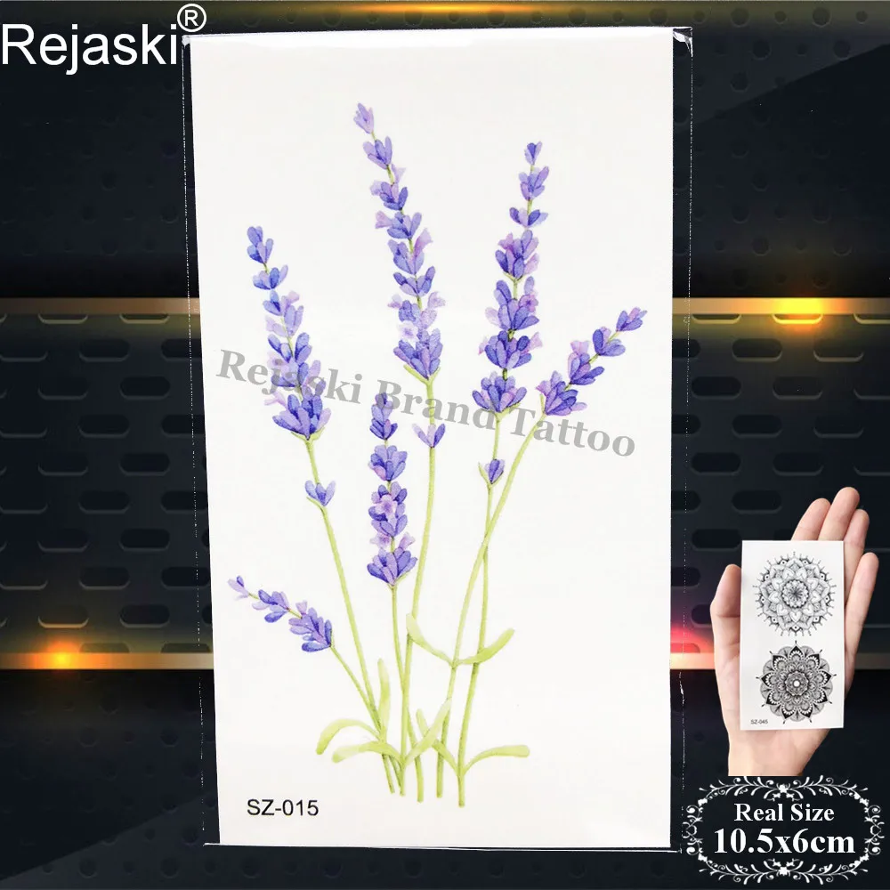 Красочная цветочная временная татуировка Rejaski женские наклейки на руку