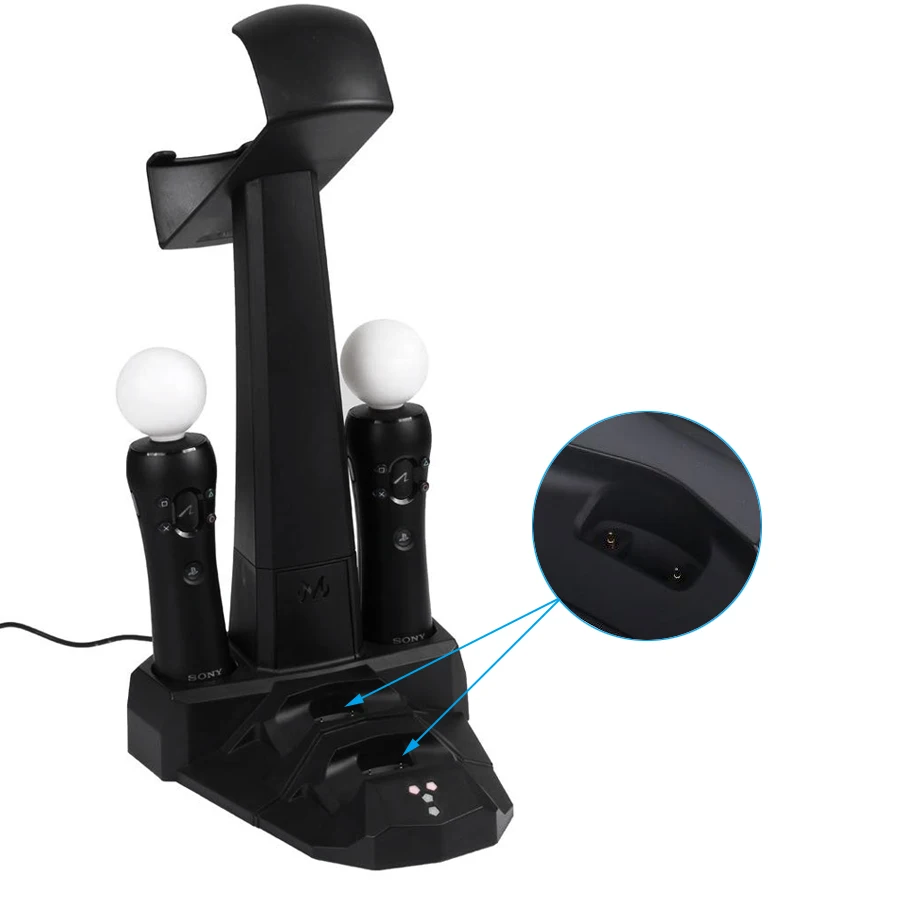 PS4 PSVR PS Move зарядная док-станция зарядное устройство Подставка и 2 дунглы для PS4 контроллер и PS VR витрина для хранения