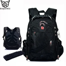 Baijiawei 15 “notebook computer laptop mochilas mochilas packsack mochila hombres bolsas de viaje ocasionales diseñador de la marca mochila escolar