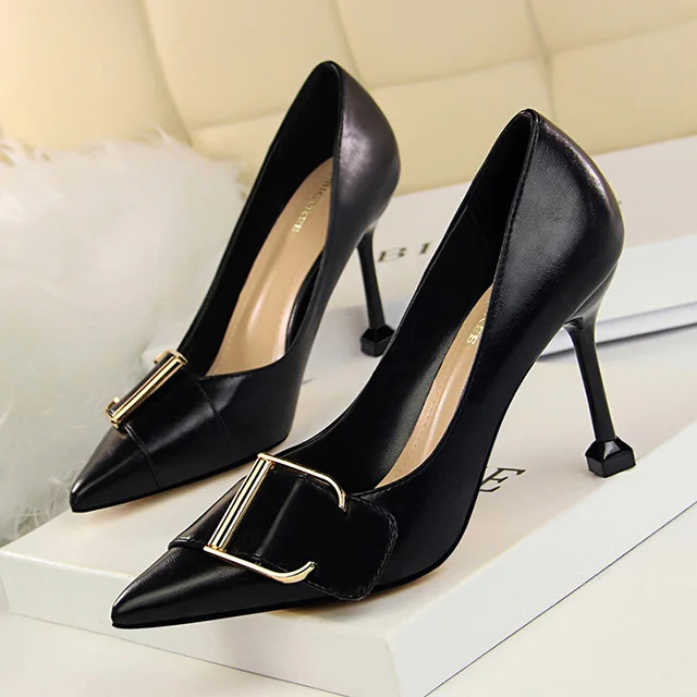 Bigtree/обувь; женские туфли-лодочки; модная свадебная обувь; весенняя женская обувь на высоком каблуке; женские вечерние туфли из лакированной кожи; женская обувь на шпильке - Цвет: Черный