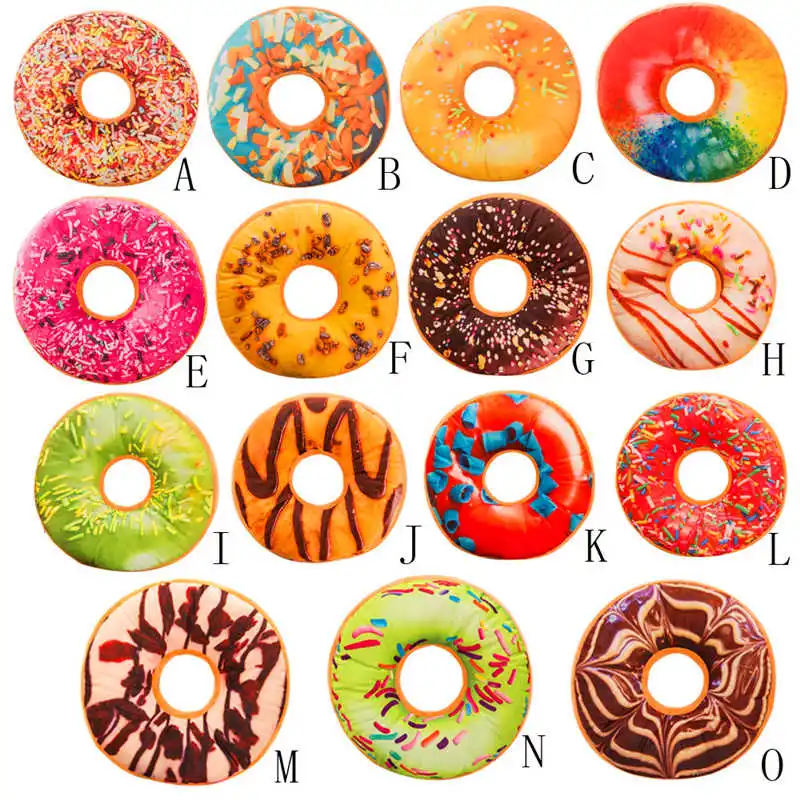 Soft Plush Pillow Stuffed Seat Pad Sweet Donut Foods Cushion Cover Case Toys High quality Plush stuffed with PP cotton #3o10#f (16)