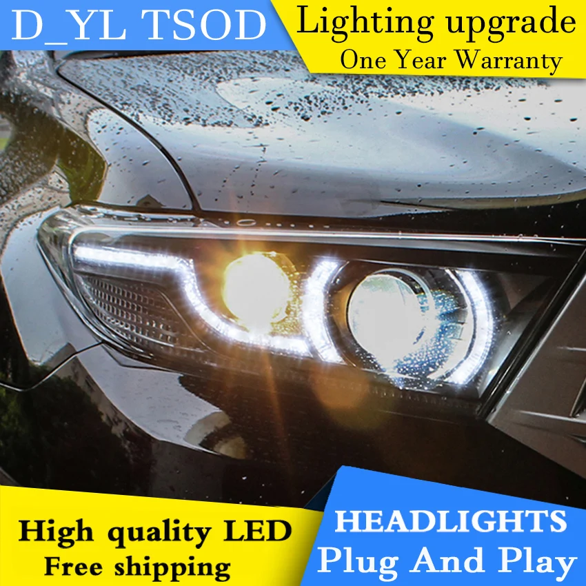 Car Styling Headlights for Highlander 2013 LED Headlight for Highlander Head Lamp LED Daytime