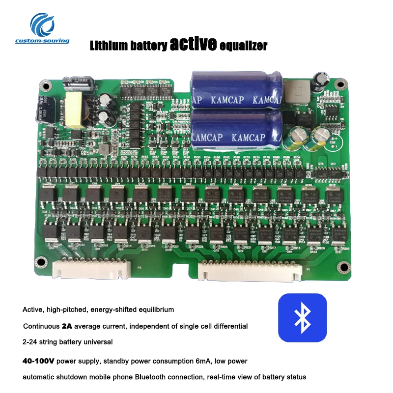 

Bluetooth Lithium Battery Active Equalizer 0.1A-2A Balance 2S-24S BMS Iron lithium titanate ternary lithium battery with Box