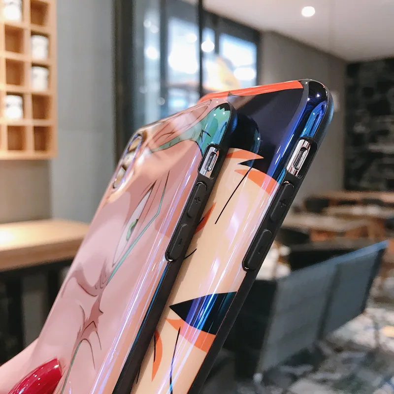 Японский аниме одна деталь Луффи Саурон чехол для iphone 11 X Xs Max Xr 8 7 6s Plus роскошный мультфильм синий светильник Мягкий силиконовый чехол