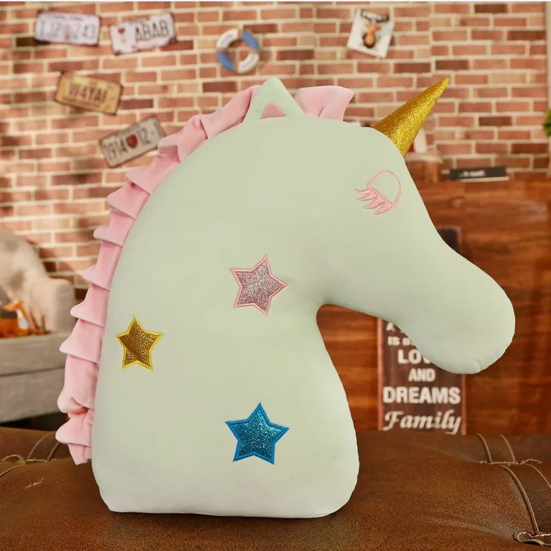 cartoon Soft Down Plush Unicorn doll pillow Colorful Unicorn U Shaped Neck Pillow Stuffed Animal Horse Cushion Christmas Gift