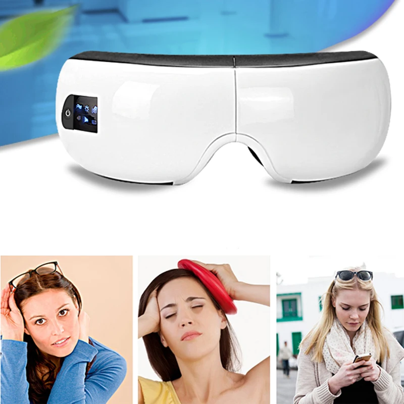 Pressão de ar Proteger a Visão Bluetooth Música Elétrica Olho Massageador Compressa Círculos Escuros Remover Magnético Distante-infravermelho Cuidados 21 Beleza e saúde