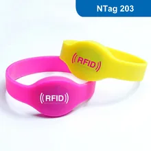 WB01 силиконовый браслет rfid наручные браслеты NFC, 13,56 МГц ISO14443A 144 байт, оборот в минуту(R/W для контроль доступа с NTAG 203 чип