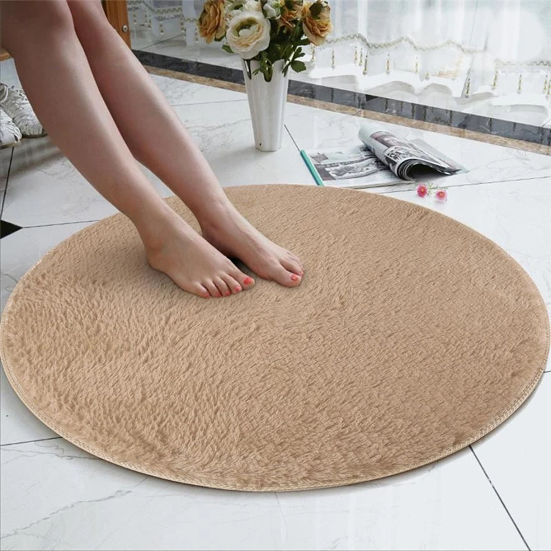 80cm Soft Coral Velvet Round Rug  Anti-skid Doormat Carpet Bath Living Room Rug Easy to clean Hot sale good quality C0413#30    28