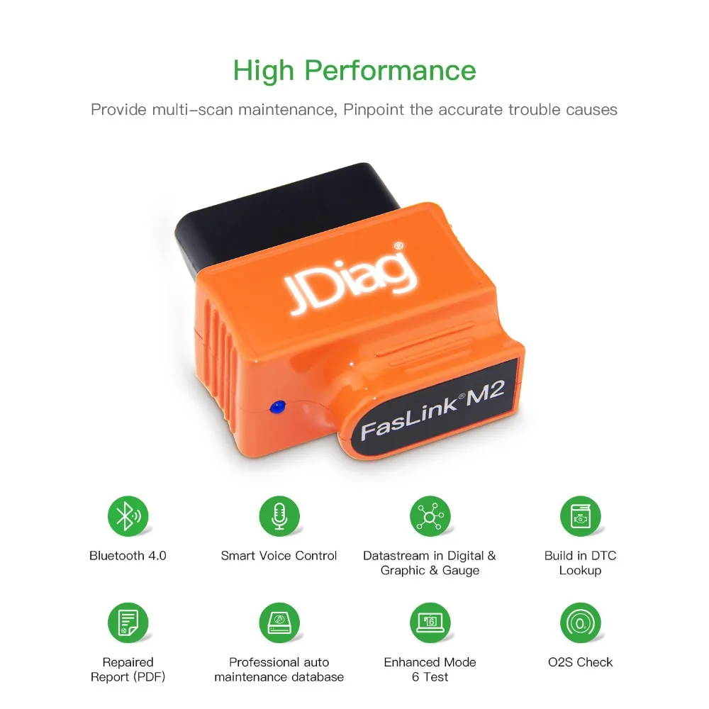 JDiag Faslink M2 Bluetooth 4 0 OBDII Автомобильный диагностический инструмент OBD2 автомобильный