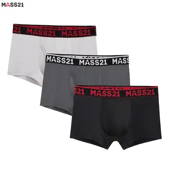 

MASS21 3pcs/lot Underwear Men Plus Size Boxer Shorts Breathable Homme Boxershorts Sexy Male Underpants Cueca
