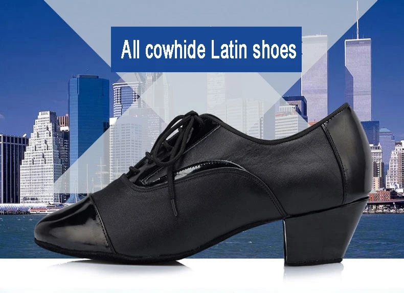 20161228_162520_036Professional Dance Shoes Brand Man Sports Latin Shoes Genuine Leather Upscale Fitness Breathable Adult Boy Social Sneakers 8001