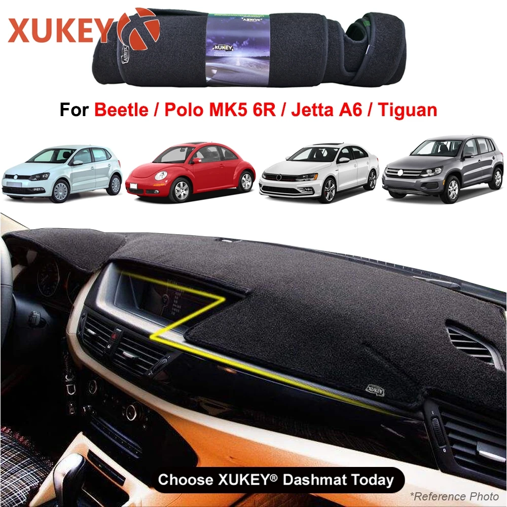 

Car Dashboard Cover For VW Beetle 1998 - 2010 Tiguan 2009 - 2015 Polo MK5 6R Jetta 4 6 MK4 MK6 Dashmat Dashboard Cover Carpet