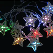 10M10 светодиодный праздничный свадебный Декор, светодиодный фонарь, мигающие гирлянды, водонепроницаемые наружные деревянные креативные Звездные огни