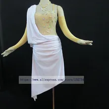 Белое новое платье для латинских танцев, бальное платье Румба Jive Chacha для Бальных и латиноамериканских танцев, платье для девочек, женское L-0042