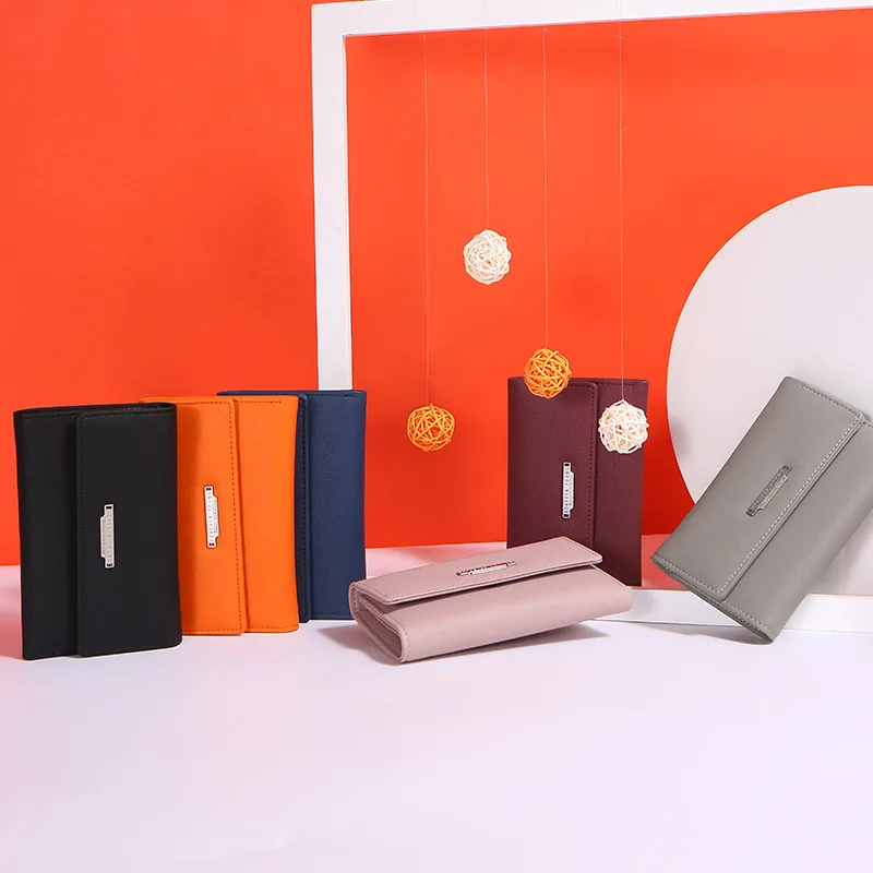 

Women'S Short Wallet And Practical Multi - Card Position Wallet Can Be Folded Into Three Layers PU Fashion Handbags
