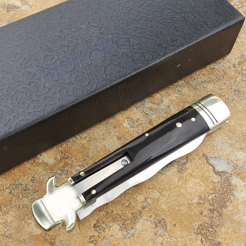 Voltron дюймовая акриловая ручка итальянский Крестный отец Stiletto D2 стальное лезвие выживания Открытый кемпинг ножи плюс модель
