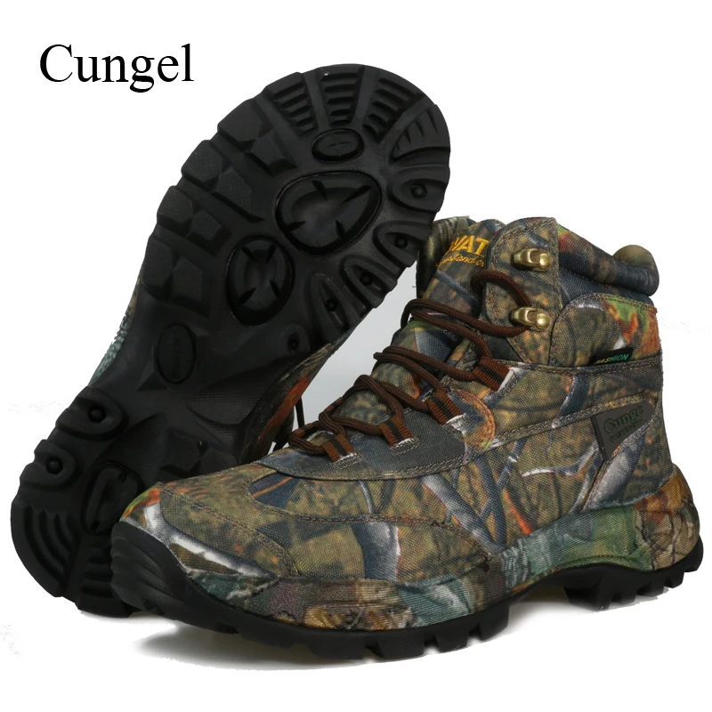 Cungel Winter/Autumn Outdoor Hiking Shoes Sneakers Men waterproof Nylon Military Boots Male Trekking Climbing Camouflage Shoes