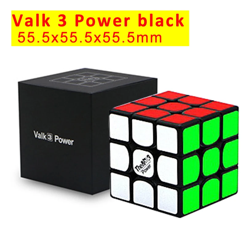 Valk 3 power M Магнитный куб 3x3 мини-размер скоростной куб Valk 3 Qiyi конкурсные Кубики Игрушки WCA головоломка волшебный куб магниты Cubo игрушка - Цвет: valk 3 power black