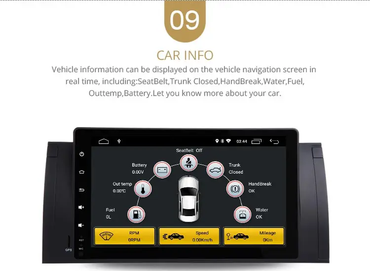 Clearance LJDA 9 Inch 1 Din Android 9.0 Car Radio For BMW E39 X5 M5 E53 Car Multimedia Player Stereo Auto Audio GPS Video Canbus 2G+16G 11