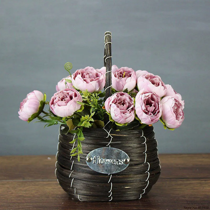 6 голов/Букет пионов Искусственные цветы Шелковый Букет пионов Белый Розовый свадебное украшение для дома Искусственный Пион Роза цветок