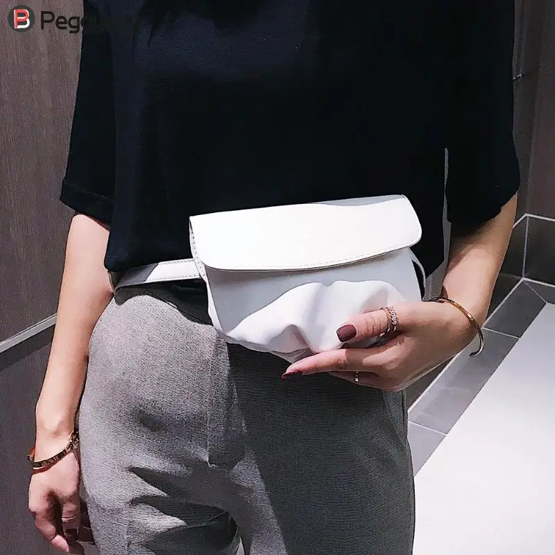 

2018 Simple Flap Women Waist Pack PU Leather Money Phone Belt Bags Bum Solid Simple Fanny Pack