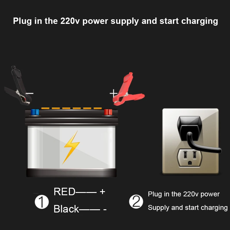 Online Para cargador de reparación de batería de plomo ácido coche motocicleta 6A 12v inteligente coche cargador de energía de batería Carga inteligente 110V 220V