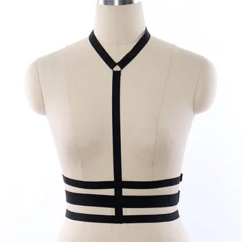 

Body Harness Bra Sexy Goth Lingerie for Women Sexy Top Cage Bralette Fetish Bondage Harness Plus Size festival Rave wear Garters