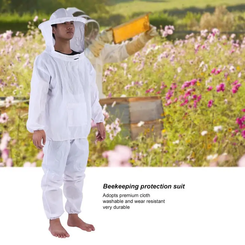 Пчеловодство полный тела Пчеловодство одежда Профессиональный Пчеловодство костюм безопасности вуаль Шляпа платье все тело оборудование