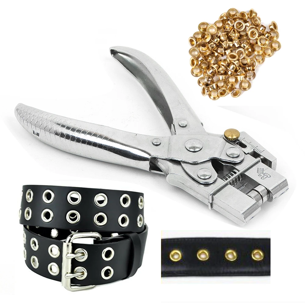 

2 in 1 Punch Eyelet Setting Snap Canvas Household Leather Cloth Card Shoe Bag Belt Setter Hole Rivet Pincer Plier Grommet Button