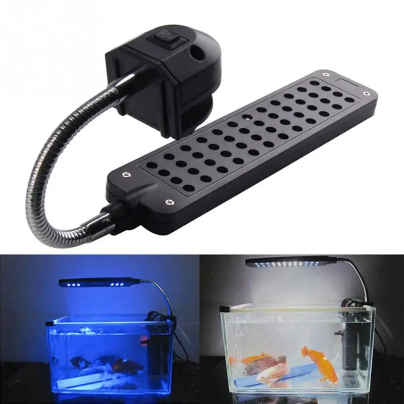 

3W DC 12V Fish Tank 12 Blue 36 White LEDS Lighting Aquarium Coral Reef Aquatic Marine Nano Decoration Flexible Clip Lamp EU Plug