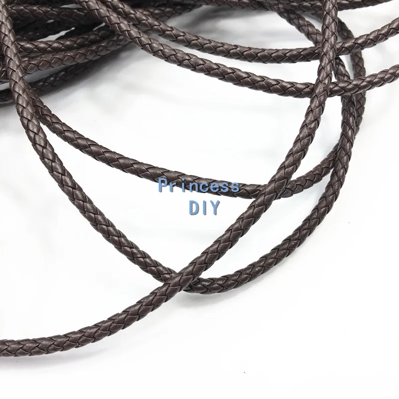 2 м/лот изготовление, поиск ювелирных изделий круглый 5 мм 4 мм коричневый кожаный шнур с внутренним шнуром искусственная веревка из полиуретана DIY браслет Колье Ремесло Материал