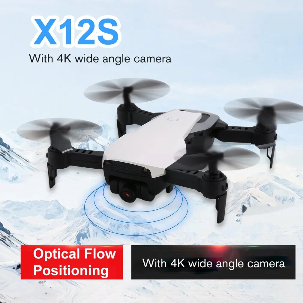X12S, беспилотные летательные аппараты с 4K Камера HD Широкий формат Квадрокоптер с дистанционным управлением самолет 2,4 ГГц Wi-Fi FPV гоночного дрона радиоуправляемого вертолета удержания высоты RC Квадрокоптер