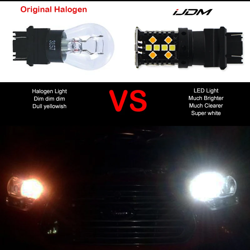 IJDM нет Hyper Flash автомобиля 3157 светодиодный Canbu P27/5 Вт P27/7 Вт T25 светодиодный лампы для автомобилей Ford F-150 F-250 F-350 указатель поворота и DRL лампы