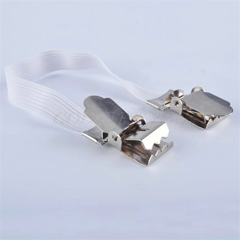Hot 4 Metal Bed Sheet Fasteners Clip Grippers Mattress Strong Elastic