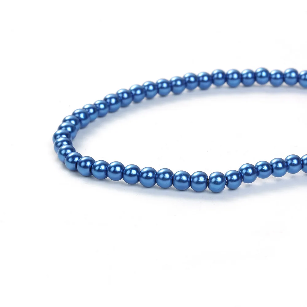 DoreenBeads Стекло круглые бусины Ярко синего цвета имитация жемчуга сроки доставки