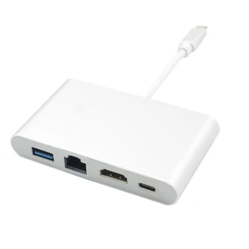 

Type-C USB C to HDMI 4K+Gigabit Ethernet (RJ45 Port)+USB 3.0 USB 3.1 Type C Adapter Digital AV Adapters Video Converter