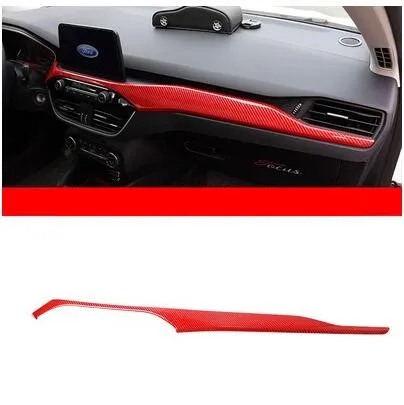 Красное углеродное волокно инструмент oudlings очки переключатель AC воздуха на выходе дверная ручка украшена рамкой для Ford Focus AAA390 - Название цвета: 1