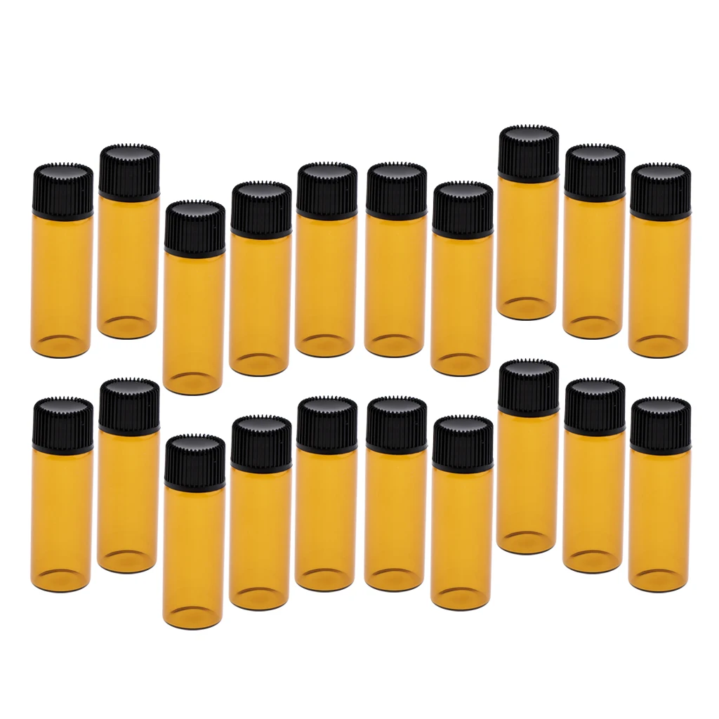 Essential Oils Sample Bottles, 20Pcs 5ml Oil Bottles For Essential oils, with Orifice Reducers and Screw Caps