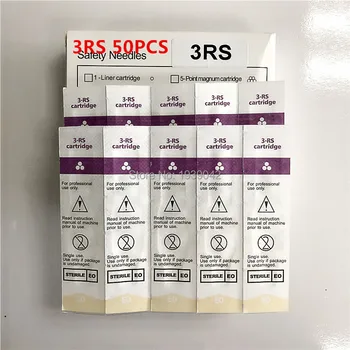

50 pcs Tattoo Needles Permanent Makeup Eyebrow needle 3RS Microblading Needles For permanent makeup Manual Tattoo Pen