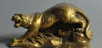 

lucky china chinese brass fengshui animal zodiac anger angry roar tiger statue