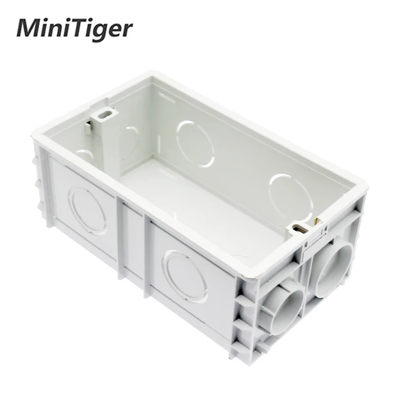 Minitiger распределительная коробка для монтажа в стену внутренняя кассета белый задняя коробка 137*83*56 мм для 146*86 Стандартный сенсорный выключатель и USB разъем