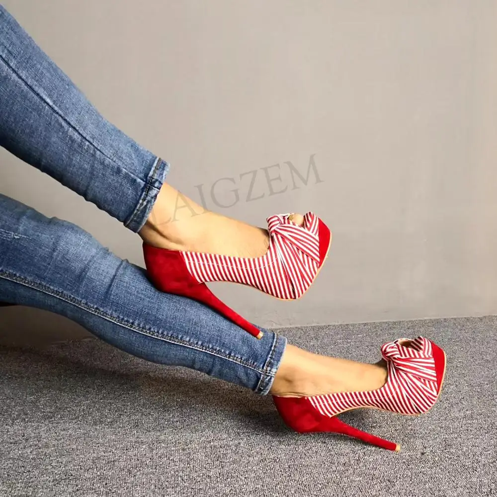 LAIGZEM CHIC Women Heels Peep Toe High Stiletto Heels Pumps Party Date Casual Female Ladies Shoes Zapatos Mujer Big Size 34-52 (2)