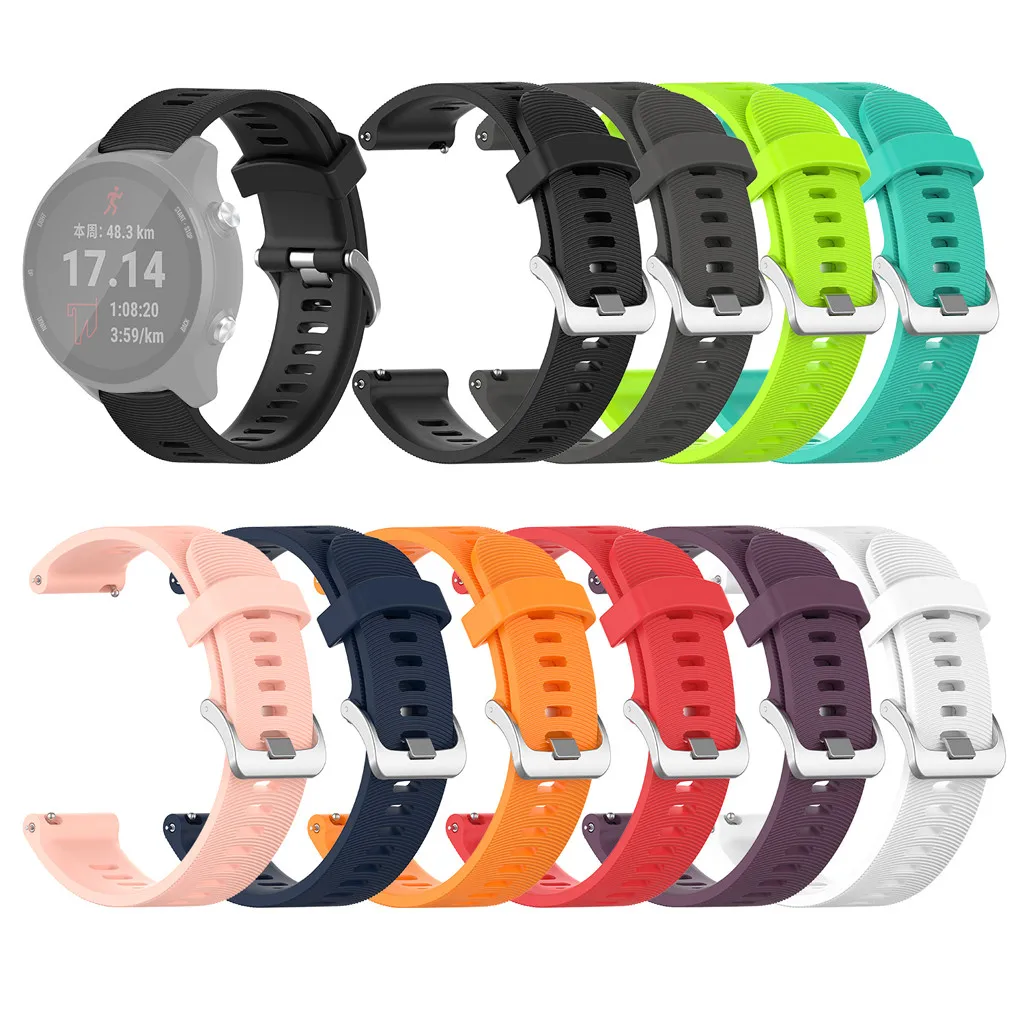20 мм спортивный силиконовый ремешок для Garmin Forerunner 245/245 м мягкий сменный