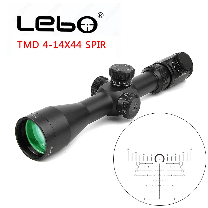 LEBO 4-14X44 SPIR первый фокальный самолет винтовки прицелы с красной подсветкой тактический оптический прицел боковой Параллакс охотничьи прицелы